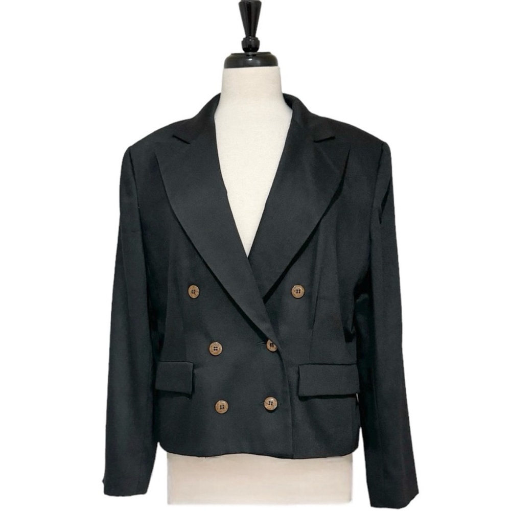 Vintage Attache by Herman Geist Double Breasted Wool Blazer Size 12